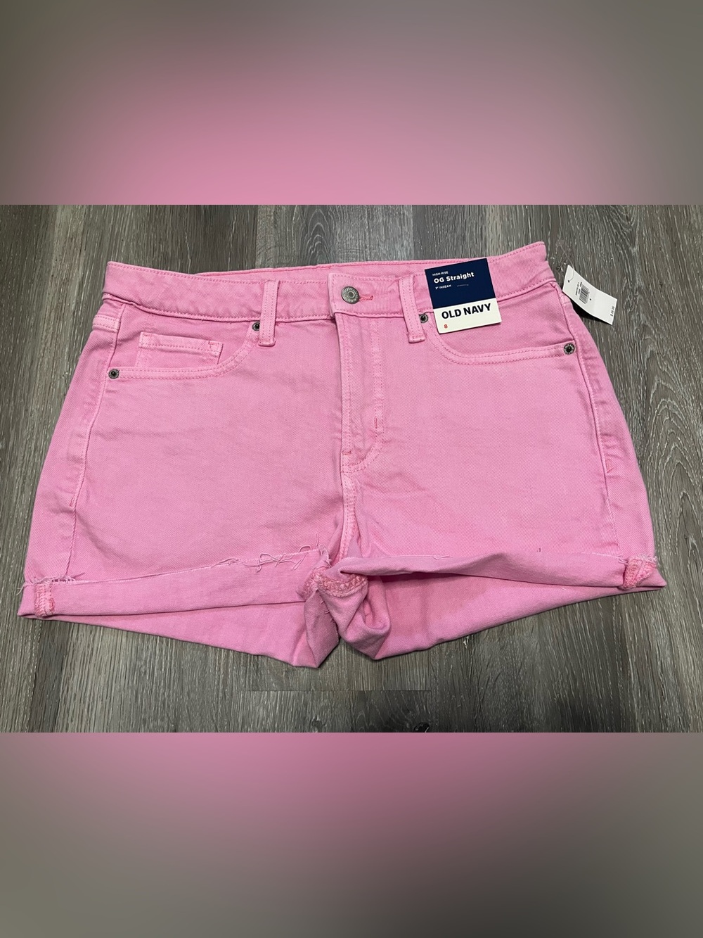 Old Navy Pink High-Rise Jean Shorts